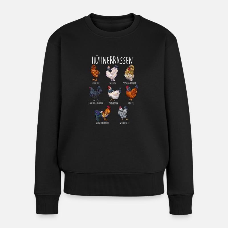 Hühnerrassen Landwirt Hühnerarten Hühnerzüchter Hü - Frauen Premium Bio Pullover - Schwarz