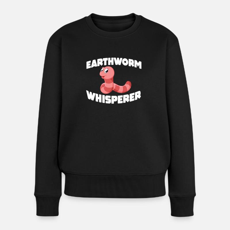 Regenwurm Flüsterer - Frauen Premium Bio Pullover - Schwarz