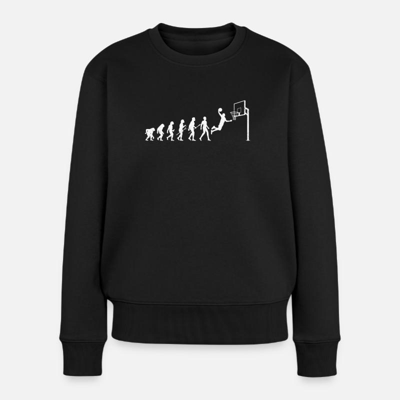 Basketball Evolution - Frauen Premium Bio Pullover - Schwarz