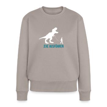 EXE Ausführen - Frauen Premium Bio Pullover - Taupe - Vorne - Julia (174cm)