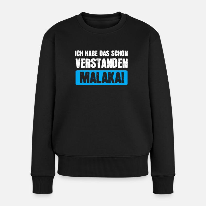 Malaka Griechisch Griechenland Geschenk - Frauen Premium Bio Pullover - Schwarz