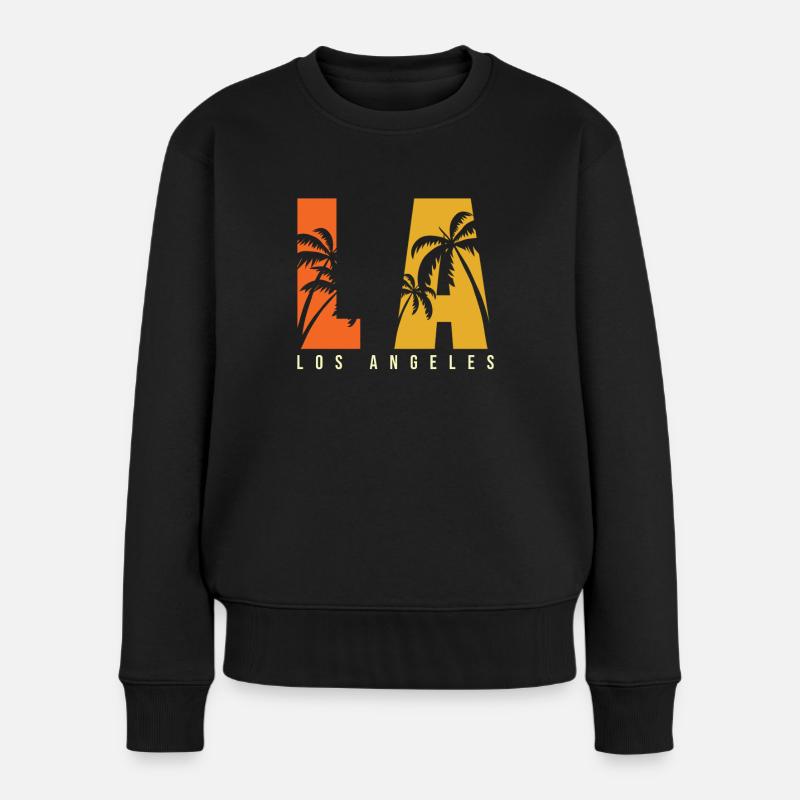 LA Los Angeles - Frauen Premium Bio Pullover - Schwarz