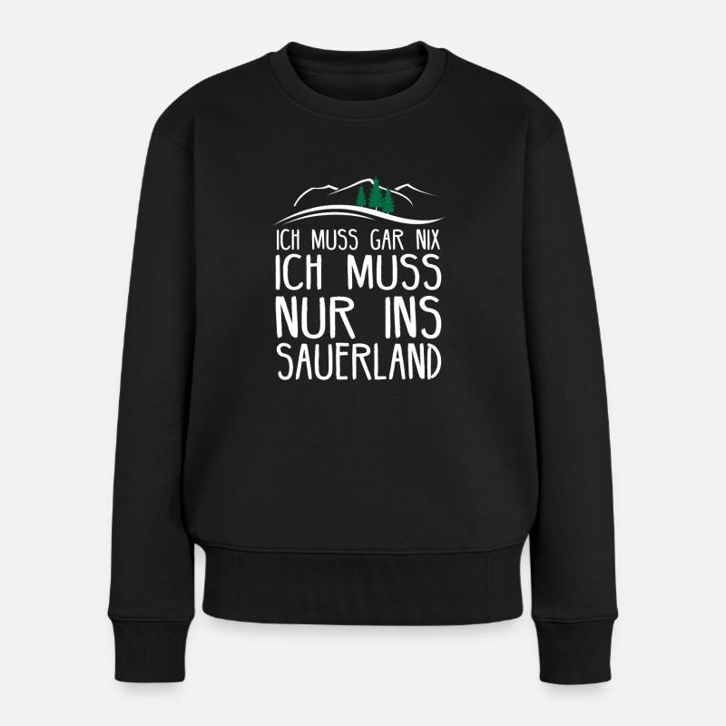 Sauerland Sauerländer Soest Wandern Geschenkidee - Frauen Premium Bio Pullover - Schwarz