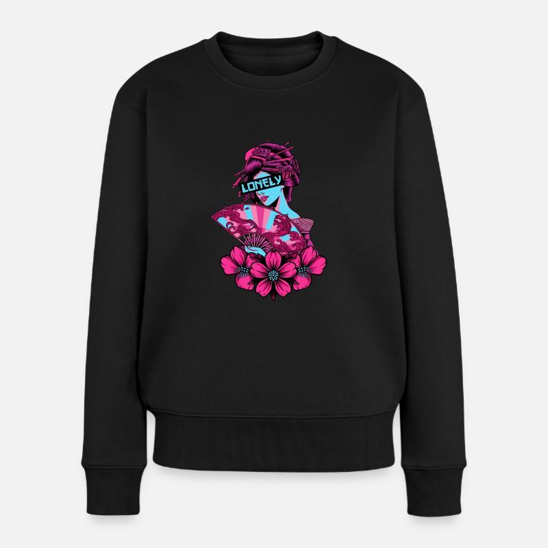 Geisha Lonely Soft Grunge Vaporwave Geschenk - Frauen Premium Bio Pullover - Schwarz