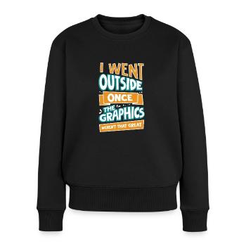 Gaming Gamer PC Computerspieler Geschenk - Frauen Premium Bio Pullover - Schwarz - Vorne - Julia (174cm)