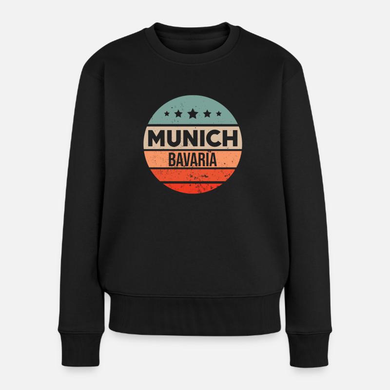 München - Frauen Premium Bio Pullover - Schwarz