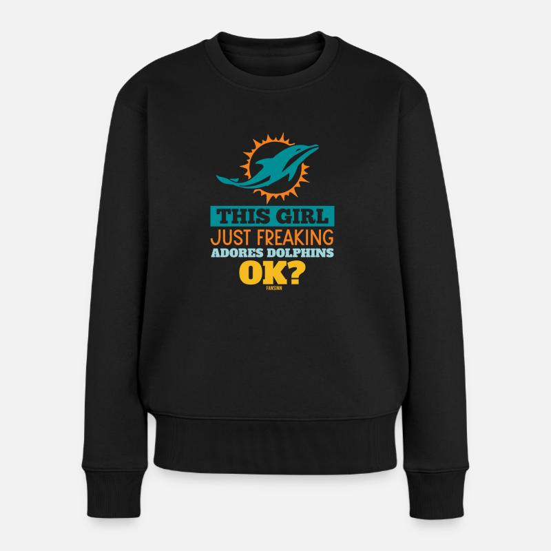 Fille aime les dauphins - Pull Premium bio Femme - noir