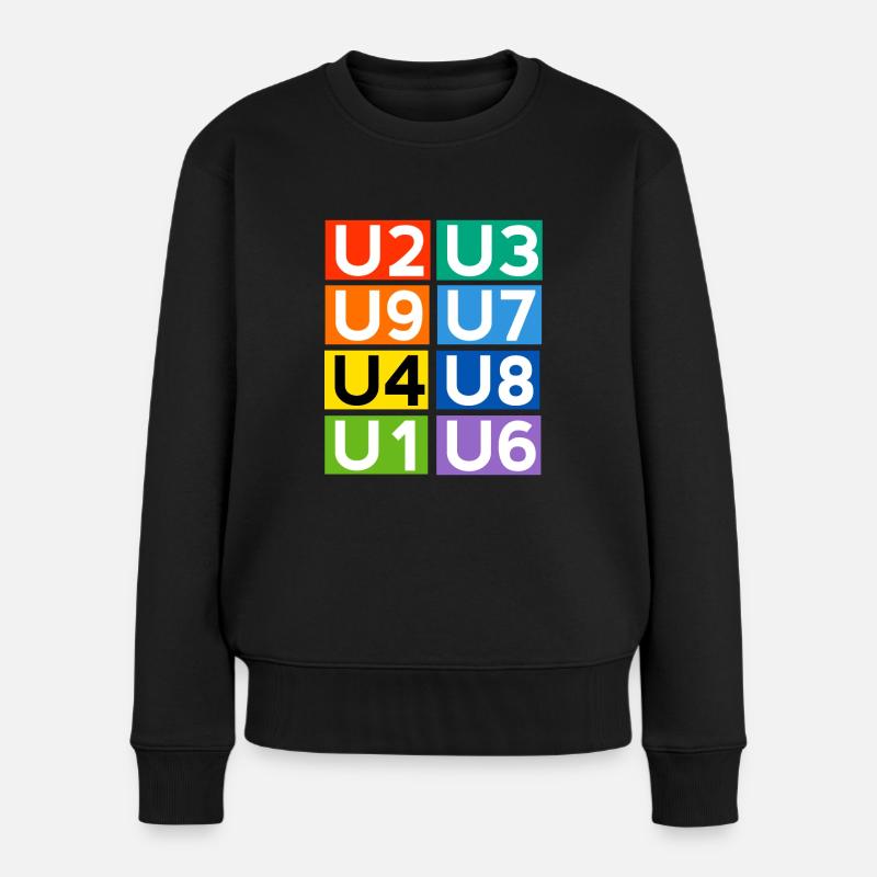 Berliner U-Bahn - Frauen Premium Bio Pullover - Schwarz
