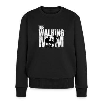 The Walking Mom Mutter Baby Kind Familie Muttertag - Frauen Premium Bio Pullover - Schwarz - Vorne - Julia (174cm)