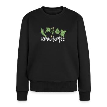 Damen Garten Chefin Gärtnerin Kräuter Hobbygärtner - Frauen Premium Bio Pullover - Schwarz - Vorne - Julia (174cm)