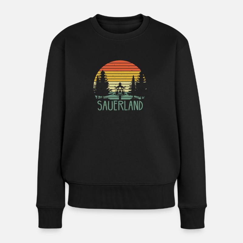 Sauerland Sauerländer Biker Wandern Geschenkidee - Frauen Premium Bio Pullover - Schwarz