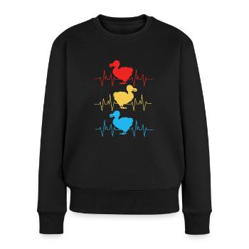 Dodo Geschenk Vogel Urzeit Fossil Archäologie Geek - Frauen Premium Bio Pullover - Schwarz - Vorne - Julia (174cm)