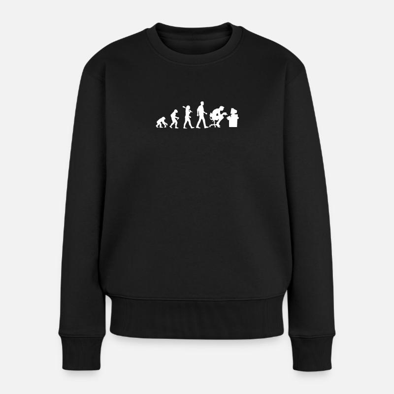 Nerd Evolution - Frauen Premium Bio Pullover - Schwarz
