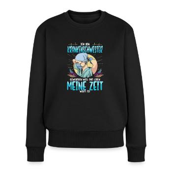 Krankenschwester Arzt Gesundheitswesen Beruf - Frauen Premium Bio Pullover - Schwarz - Vorne - Julia (174cm)