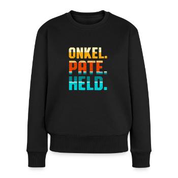 Onkel Pate Held - Frauen Premium Bio Pullover - Schwarz - Vorne - Julia (174cm)
