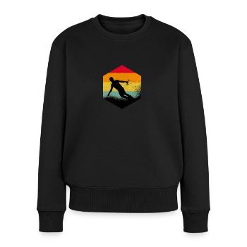 Wakeboard Retro Wakeboarder Surf Water ski - Women's Premium Organic Jumper - black - Front - Julia (174cm)