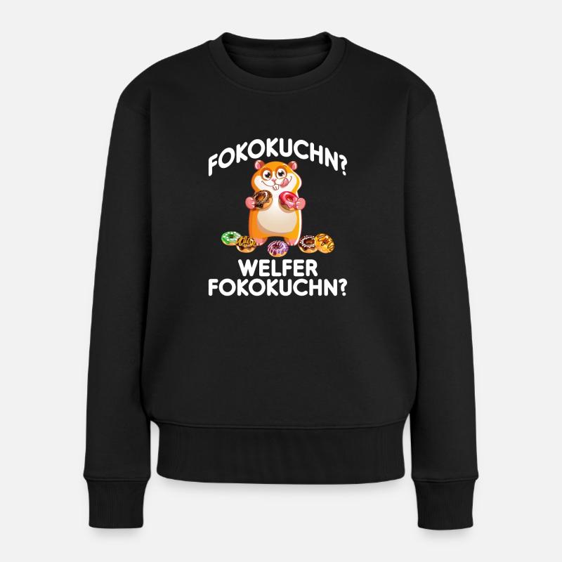 Welcher Schokokuchen? - Frauen Premium Bio Pullover - Schwarz