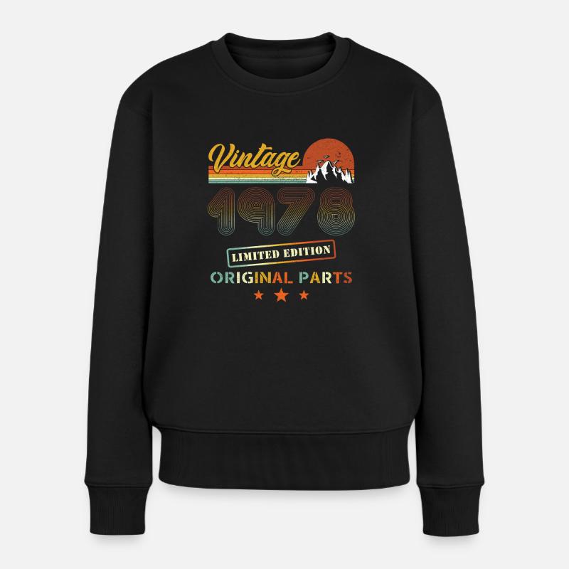 Vintage 1978 Retro Geburtstag - Frauen Premium Bio Pullover - Schwarz