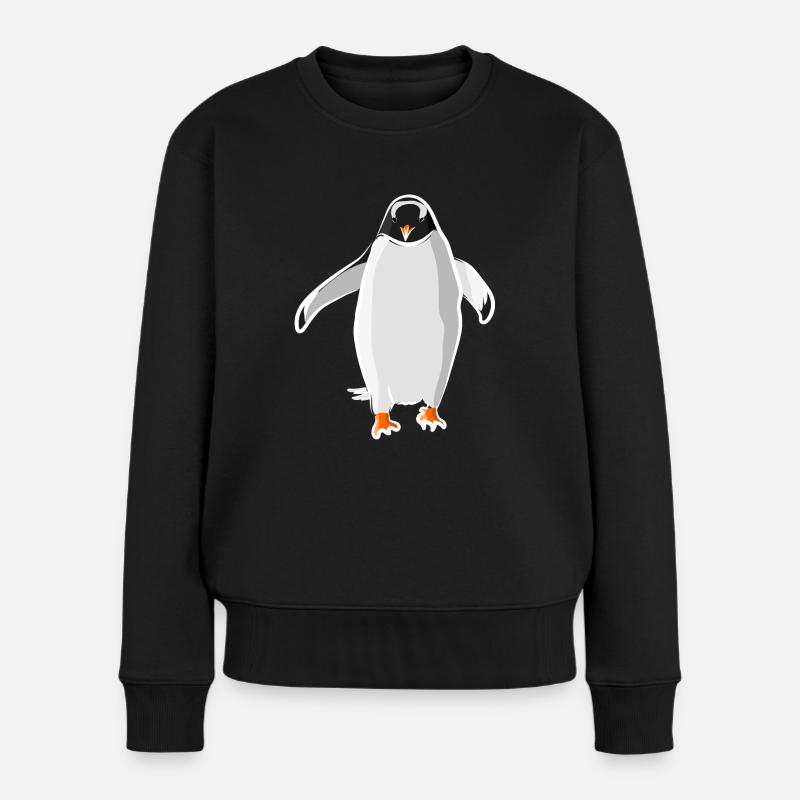 Pinguin - Frauen Premium Bio Pullover - Schwarz