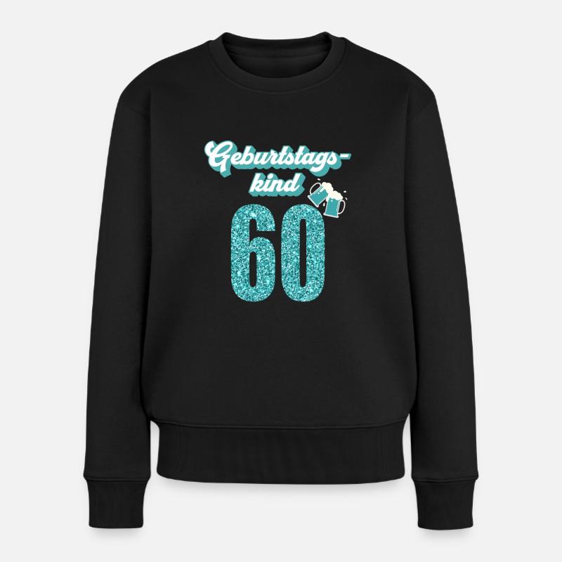 60. Geburtstag 60 Jahre 60er Geburtstagskind - Frauen Premium Bio Pullover - Schwarz