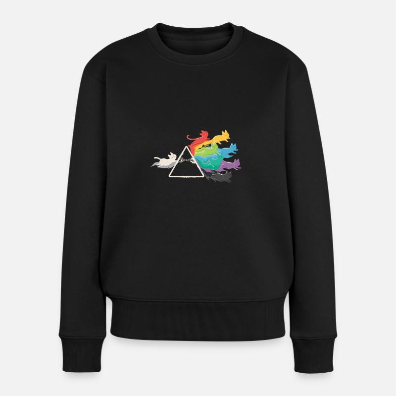 PRISMA RAINBOW CATS - Frauen Premium Bio Pullover - Schwarz