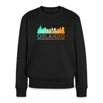 Orlando Ville Voyage - Pull Premium bio Femme - noir - Devant - Julia (174cm)