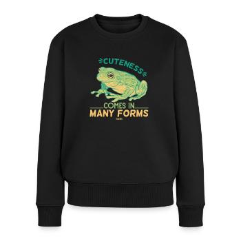 süßer Frosch Kinder Kröte - Frauen Premium Bio Pullover - Schwarz - Vorne - Julia (174cm)