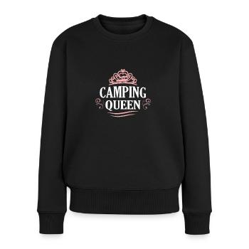 Pickup Camper Wohnkabine Camping Queen - Frauen Premium Bio Pullover - Schwarz - Vorne - Julia (174cm)