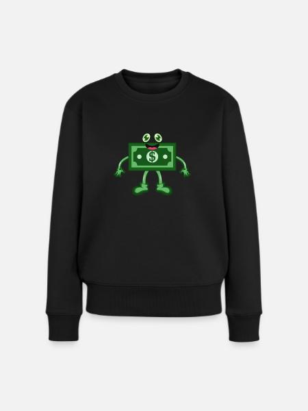 Dollar Geldschein Geld - Frauen Premium Bio Pullover - Schwarz