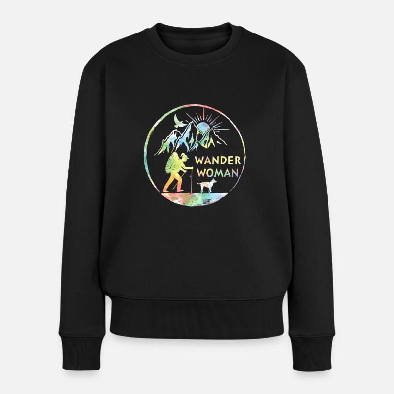 Wander Woman Wandern - Frauen Premium Bio Pullover - Schwarz