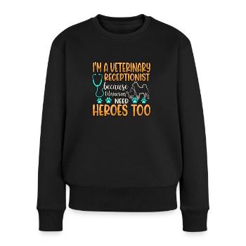 vétérinaire animaux sauver médecin aide professionnel chien chat - Pull Premium bio Femme - noir - Devant - Julia (174cm)