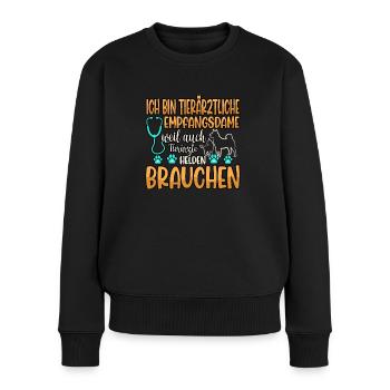 Tierarzt Tiere Retten Arzt Helfer Beruf Hund Katze - Frauen Premium Bio Pullover - Schwarz - Vorne - Julia (174cm)