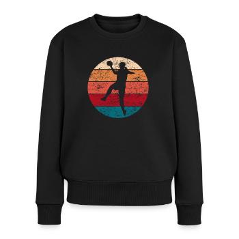 Handball Handballerin Sportlerin Geschenk Damen - Frauen Premium Bio Pullover - Schwarz - Vorne - Julia (174cm)