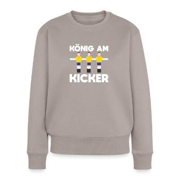 Tischfußball Kickern Tischkicker Wuzzler - Frauen Premium Bio Pullover - Taupe - Vorne - Julia (174cm)