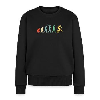 BMX Biker Evolution | Rétro rétro - Pull Premium bio Femme - noir - Devant - Julia (174cm)