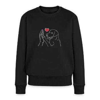 Labrador Hundeliebe Hundebesitzer Geschenk - Frauen Premium Bio Pullover - Schwarz - Vorne - Julia (174cm)