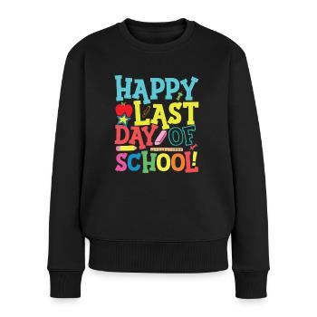 Letzter Schultag - Frauen Premium Bio Pullover - Schwarz - Vorne - Julia (174cm)