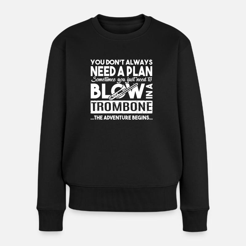 Posaune muss in eine Posaune blasen - Frauen Premium Bio Pullover - Schwarz