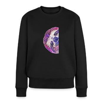 Paresseux - Pull Premium bio Femme - noir - Devant - Julia (174cm)