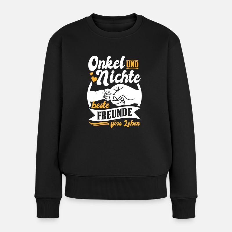 Onkel Nichte beste Freunde Geschenk Vatertag - Frauen Premium Bio Pullover - Schwarz