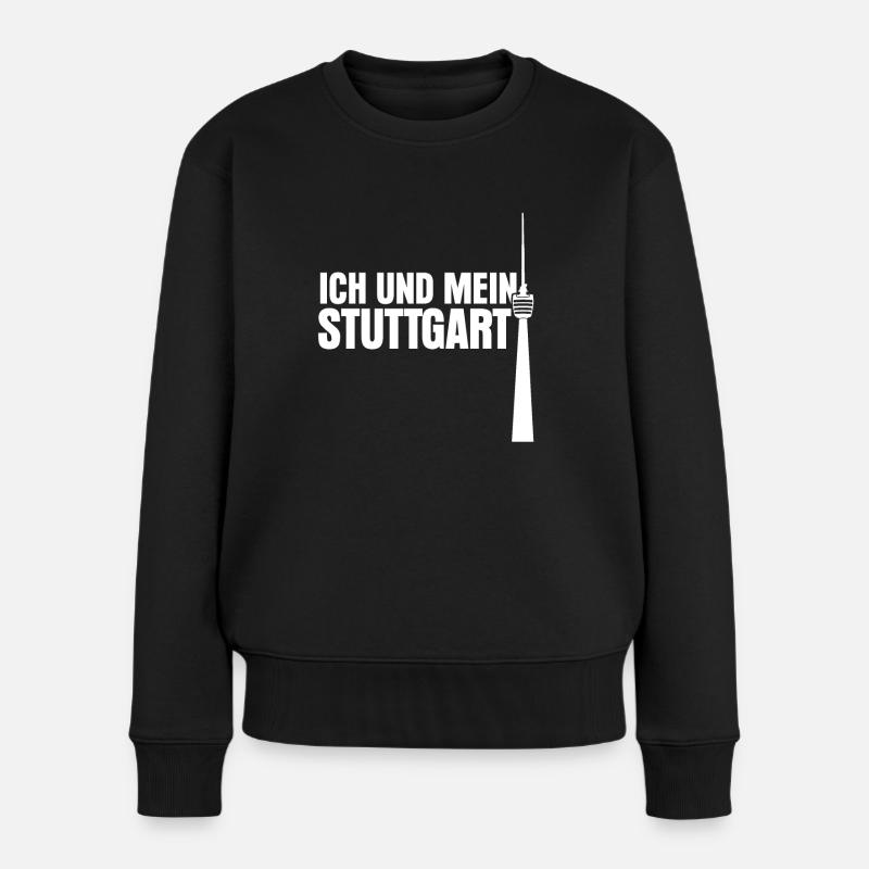 Stuttgart Stuttgarter Fernsehturm - Frauen Premium Bio Pullover - Schwarz