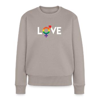 Rainbow Clothes LGBT Man LGBTQ Gay Pride Outfit - Women's Premium Organic Jumper - taupe - Front - Julia (174cm)