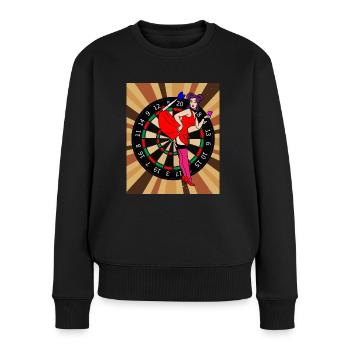 Jeu de fléchettes Joueurs avec fléchettes - Pull Premium bio Femme - noir - Devant - Julia (174cm)