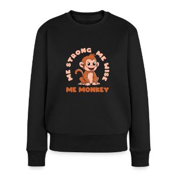 Me strong Me Wise Me Monkey - Pull Premium bio Femme - noir - Devant - Julia (174cm)