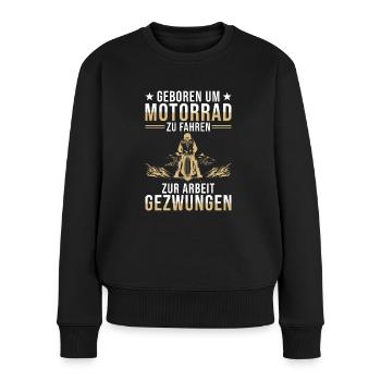 Motorrad - Frauen Premium Bio Pullover - Schwarz - Vorne - Julia (174cm)