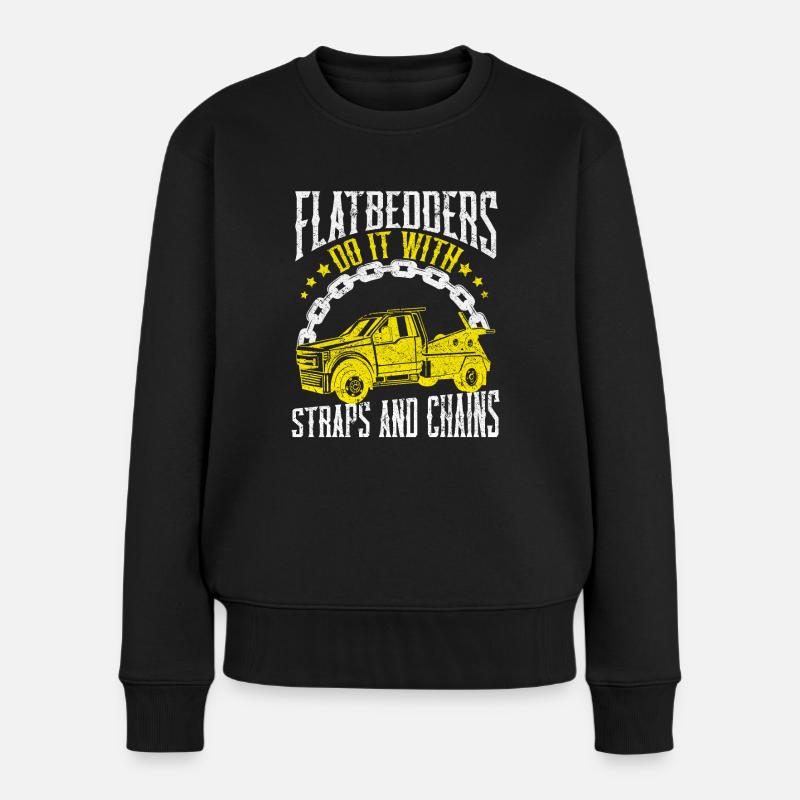 Abschleppwagen Abschleppdienst Abschlepper - Frauen Premium Bio Pullover - Schwarz