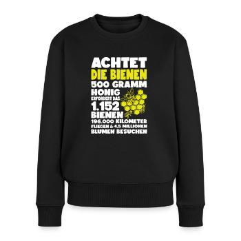 ACHTET DIE BIENEN - Frauen Premium Bio Pullover - Schwarz - Vorne - Julia (174cm)