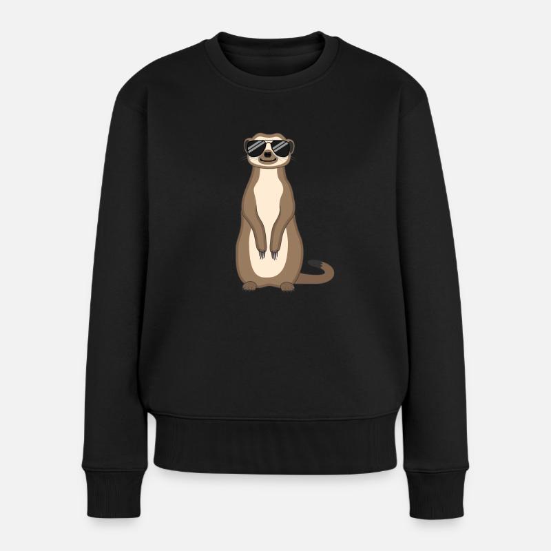 Erdmännchen Lustig Geschenk Damen Herren Kinder - Frauen Premium Bio Pullover - Schwarz