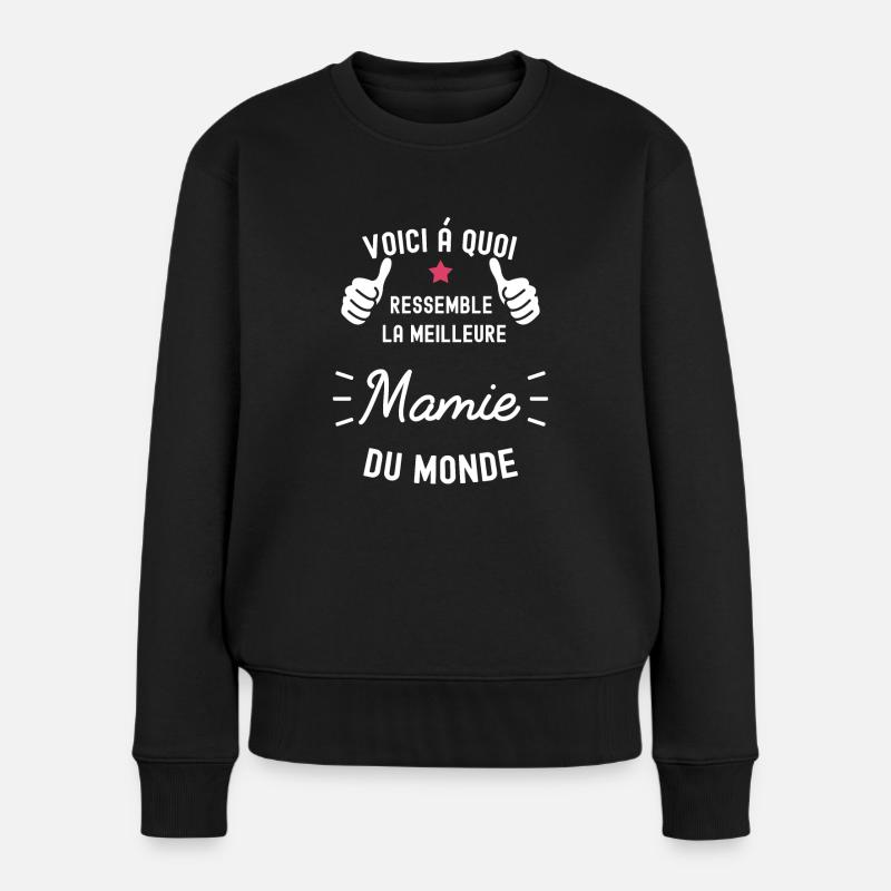 voici meilleure mamie du monde - Pull Premium bio Femme - noir