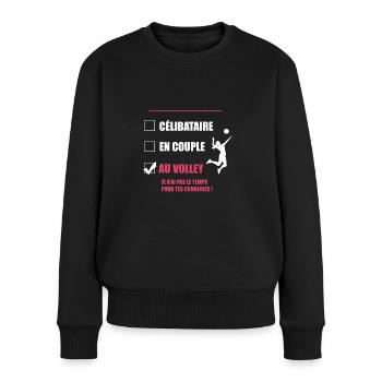 volley célibataire - femme - Pull Premium bio Femme - noir - Devant - Julia (174cm)